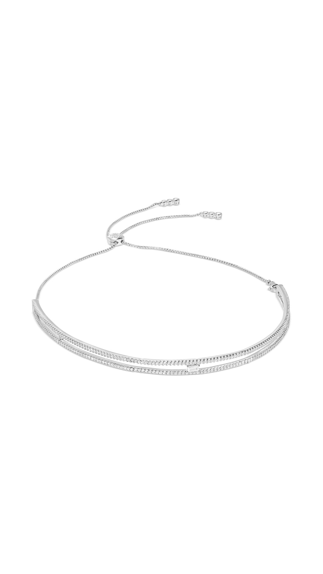 Thela adjustable sterling silver choker for women.