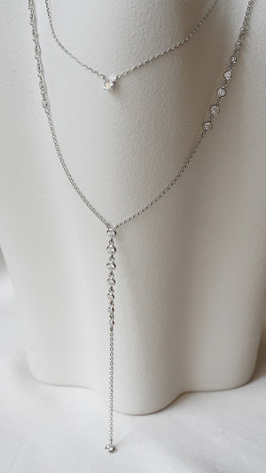 Thiya Necklace White Gold Plated