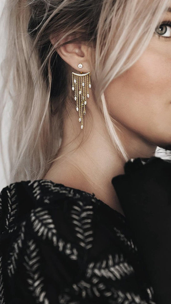 A-Lister Ear Jacket Earrings Gold Vermeil