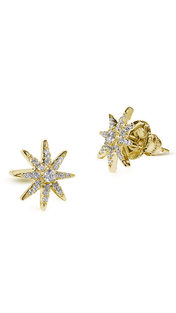 Vega Stud Earrings Gold Vermeil