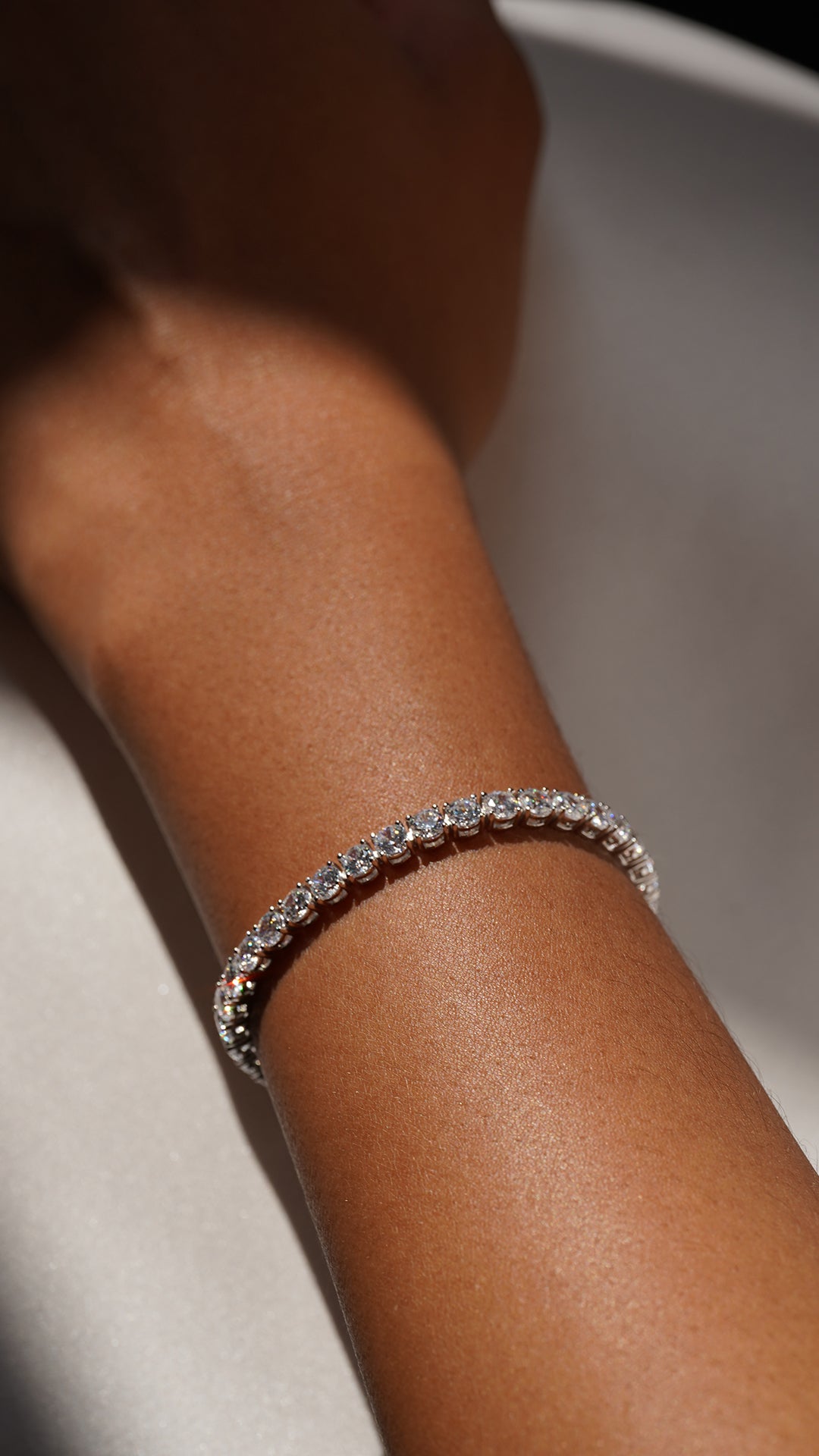 Memoire 18k White Gold Diamond Tennis Bracelet | Neiman Marcus