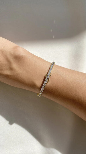 Vianne Tennis Bracelet 9K Yellow Gold