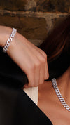 Vida Large Pave Bracelet White Gold Plated