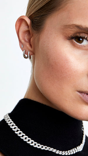 Sterling silver layered hoop ear stack inspiration.