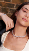 Vida sterling silver cuban chain necklace and matching bracelet for women