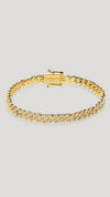 Vida small gold cuban chain pavé bracelet for women