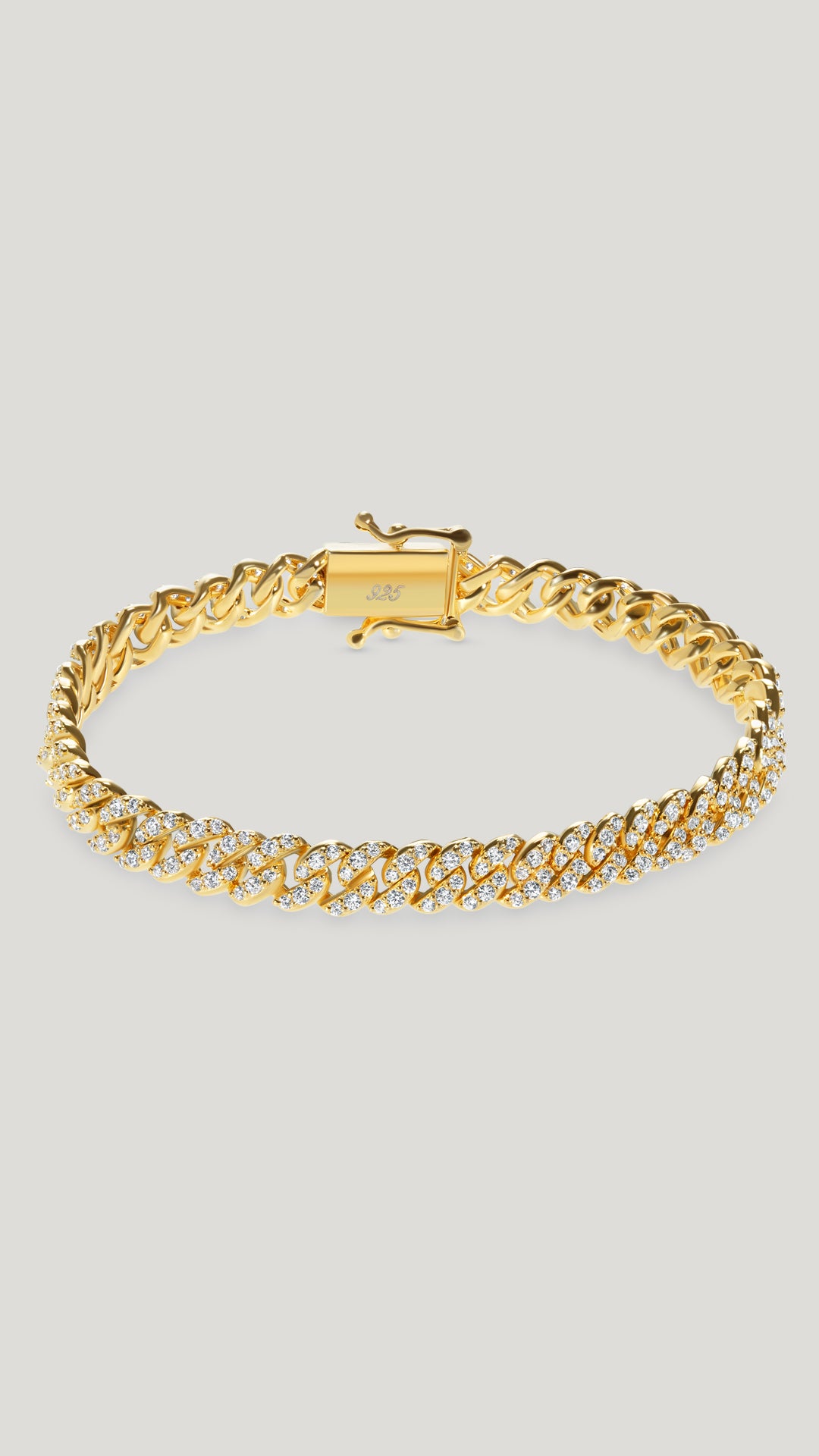 Vida small gold cuban chain pavé bracelet for women