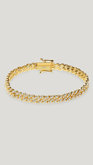 Vida small gold cuban chain pavé bracelet for women