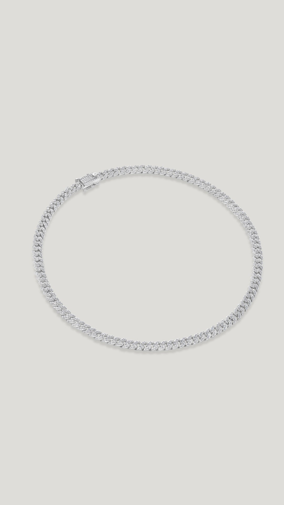 Vida pave sterling silver small cuban chain necklace for women