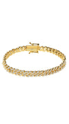 Vida gold vermeil cuban chain bracelet for women with pave detailing.