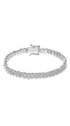 Vida sterling silver pavé small cuban chain bracelet for women