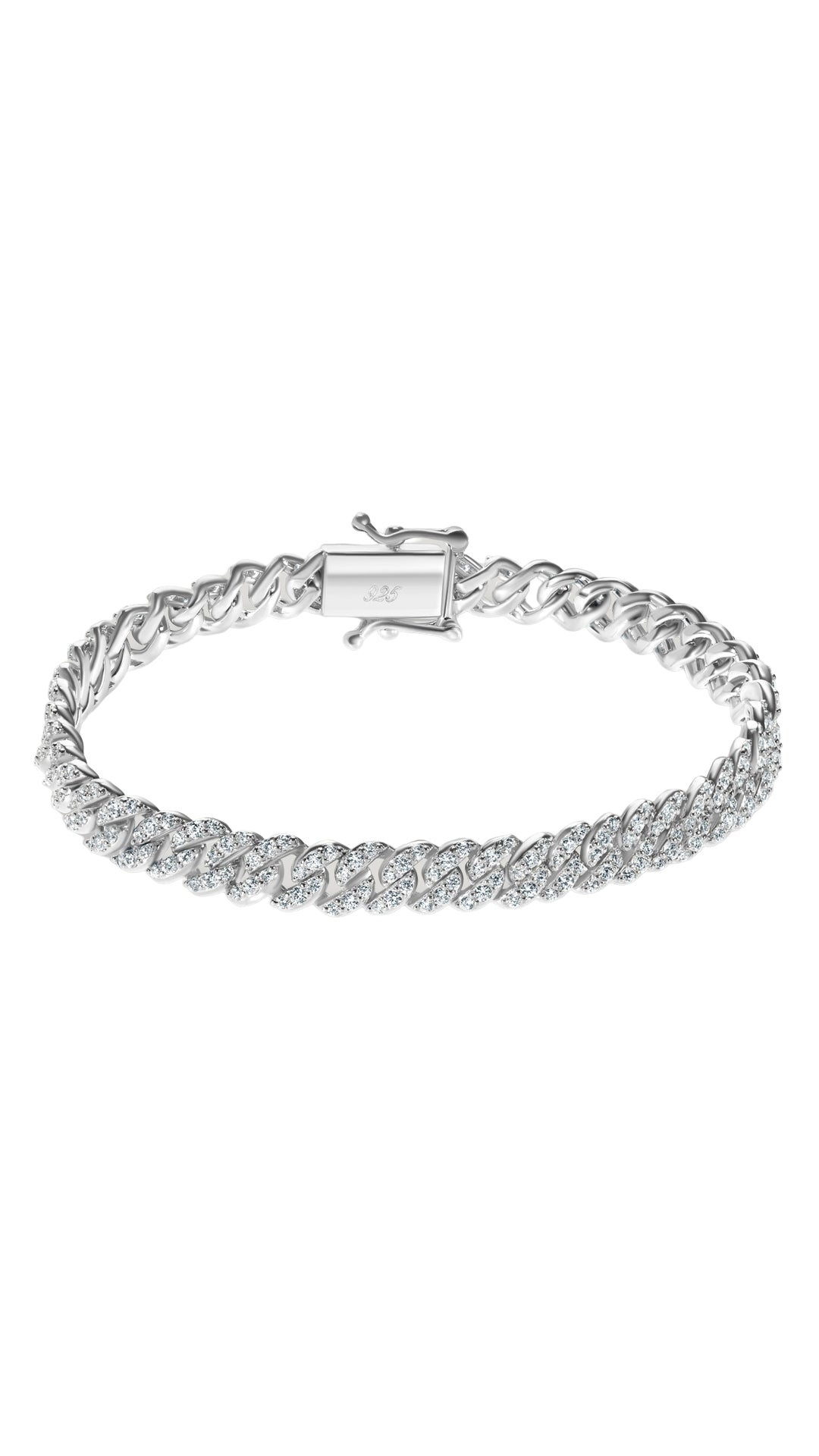 Vida sterling silver pavé small cuban chain bracelet for women