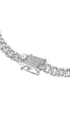 Vida cuban chain bracelet for women, close up of the clasp in sterling silver