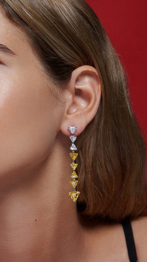 Zuni white gold plated canary drop earrings for women