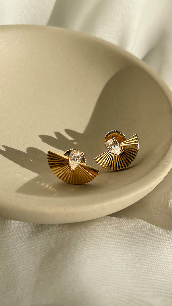 Celene Stud Earrings Gold Vermeil