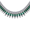 Phillipa Grand Necklace Green White Gold Plated