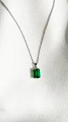 Fulton Emerald Green Pendant White Gold