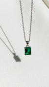 Fulton Emerald Green Pendant White Gold