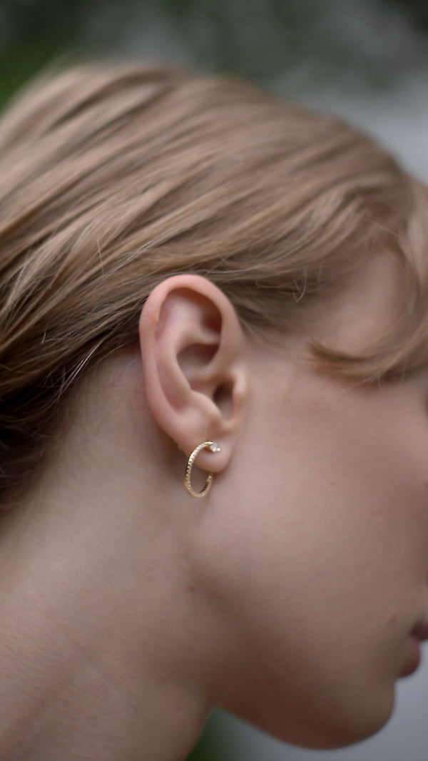 Gaea Hoop Earrings Gold Vermeil