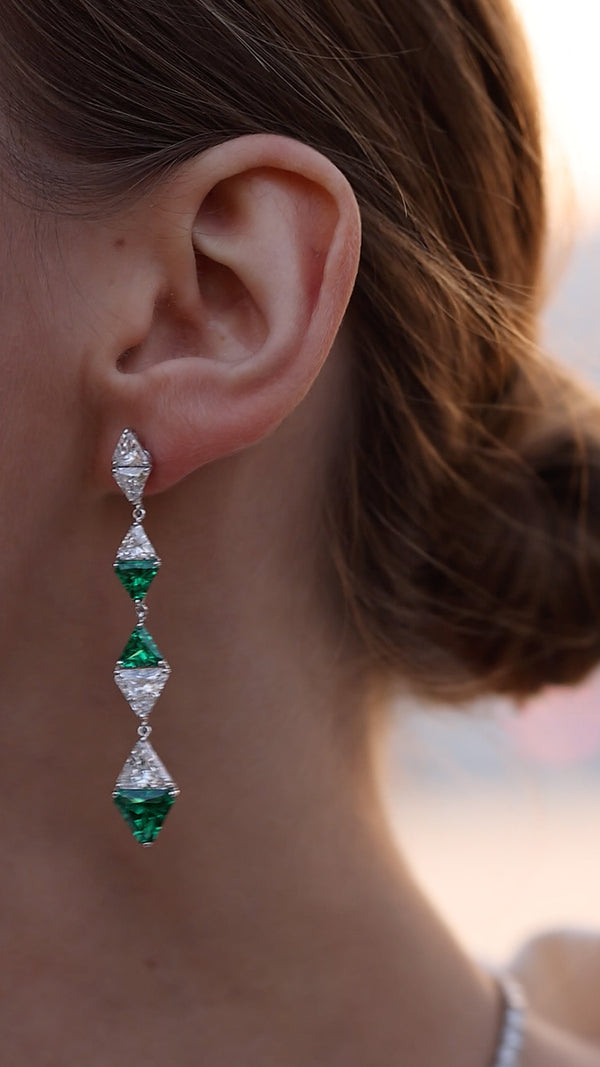 Izta Emerald Earrings Sterling Silver