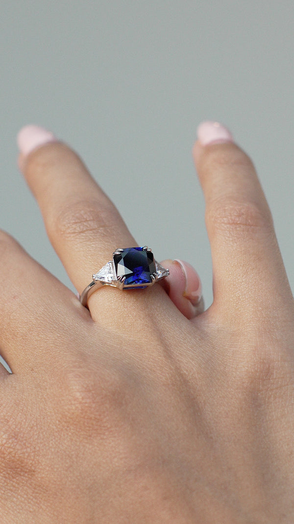 Leyton Sapphire Flanders Ring Sterling Silver