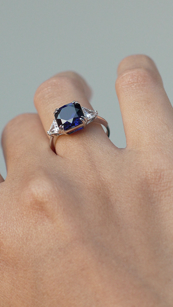 Leyton Sapphire Flanders Ring Sterling Silver