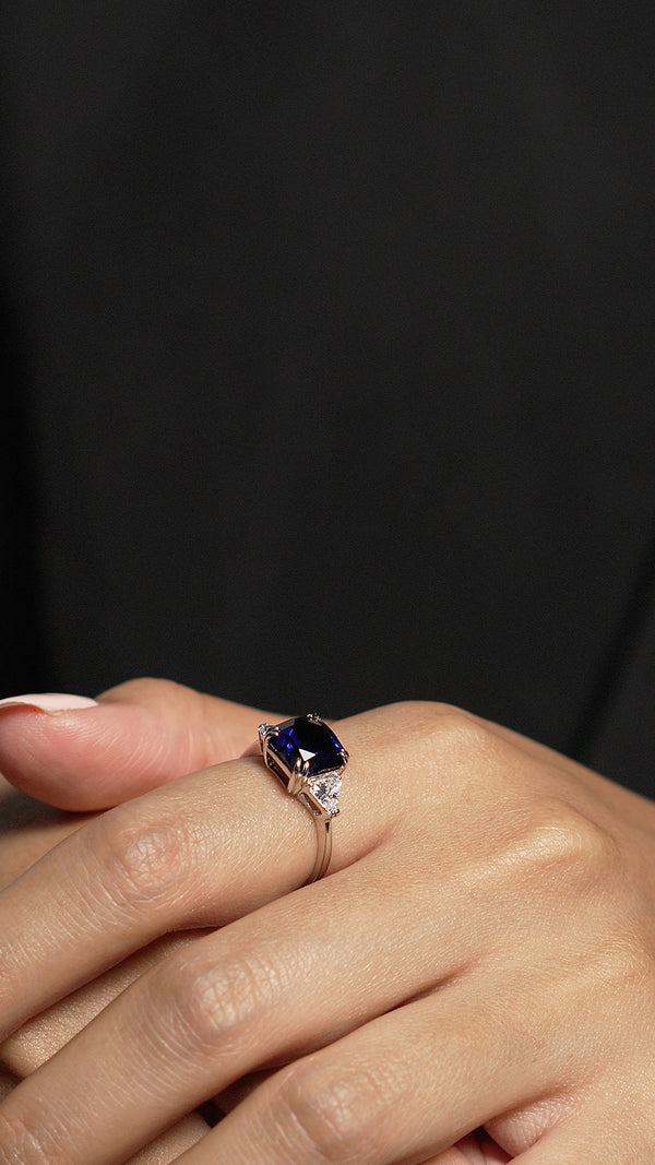 Leyton Sapphire Flanders Ring Sterling Silver