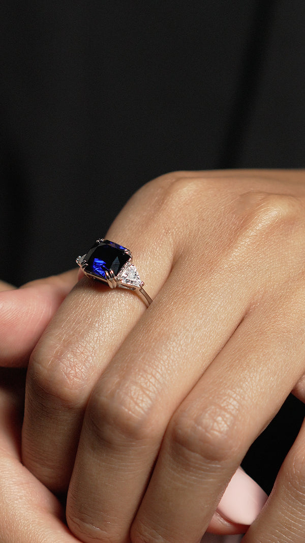 Leyton Sapphire Flanders Ring Sterling Silver