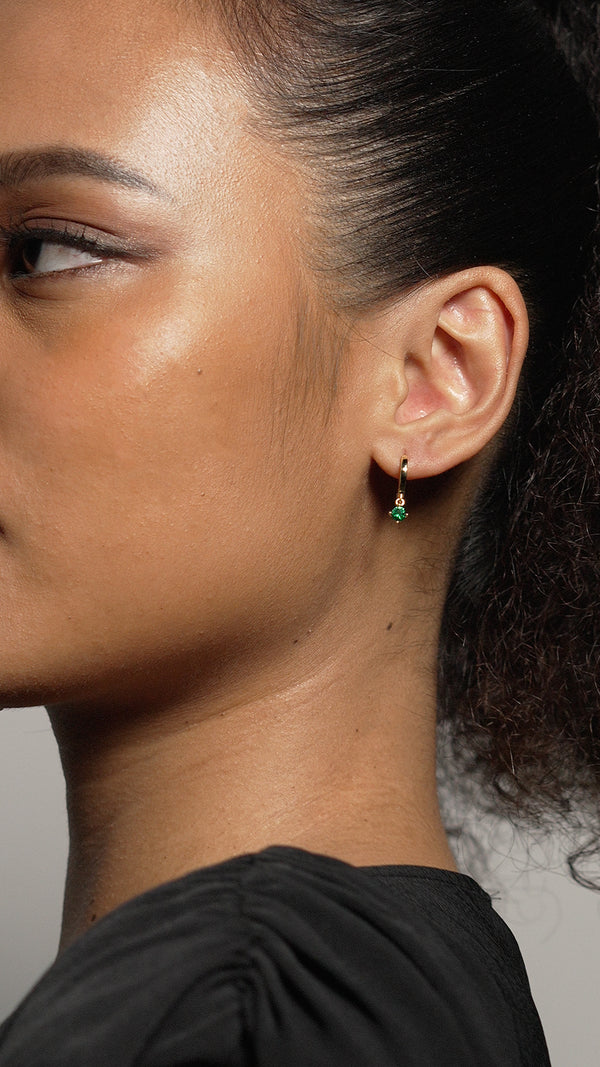 Tilda Hoop Earrings Emerald Gold Vermeil