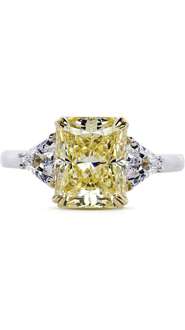 Alma Yellow Radiant Ring 9K White Gold